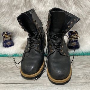 Toro American vantage Black 100% Leather Work Style Boots Womens SZ 5.5